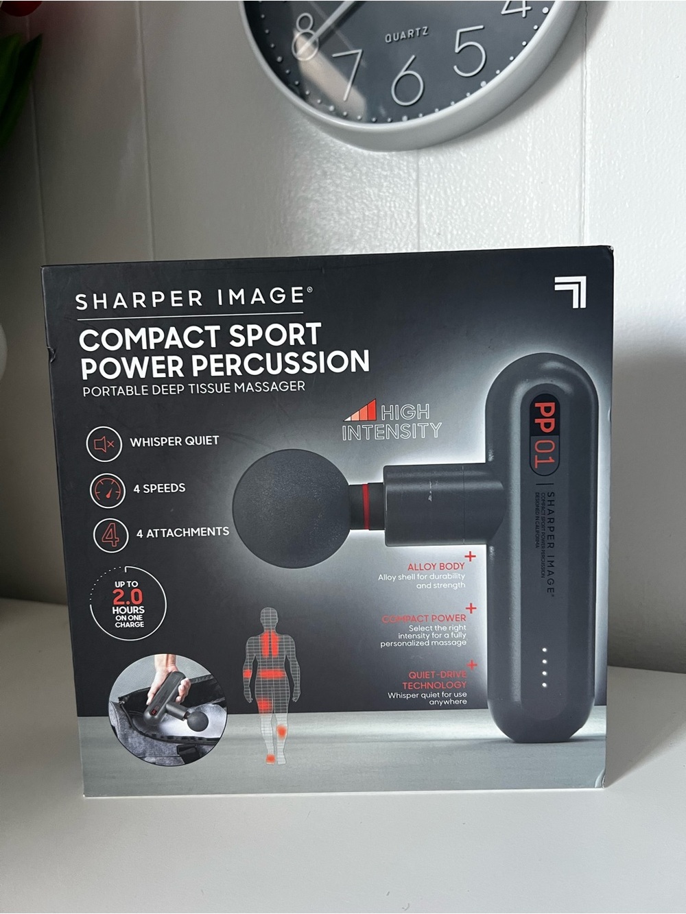 Sharper Image Black Compact Sport Power Percussion Massager